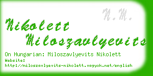 nikolett miloszavlyevits business card